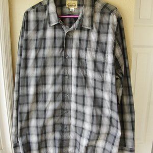 Roebuck, Long Sleeve Shirt, XXL, Plaid, Gray